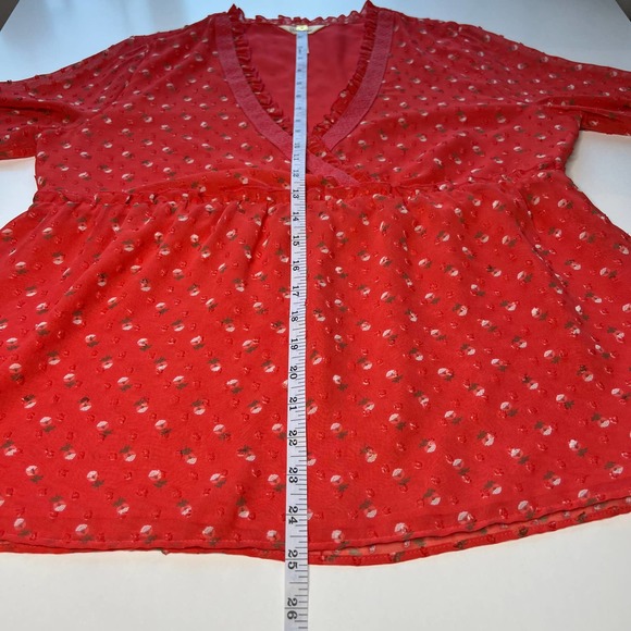 Matilda Jane Top Must Be Love Ruffle- V-Neckline Blouse Style 29612T Size Small - Picture 9 of 11